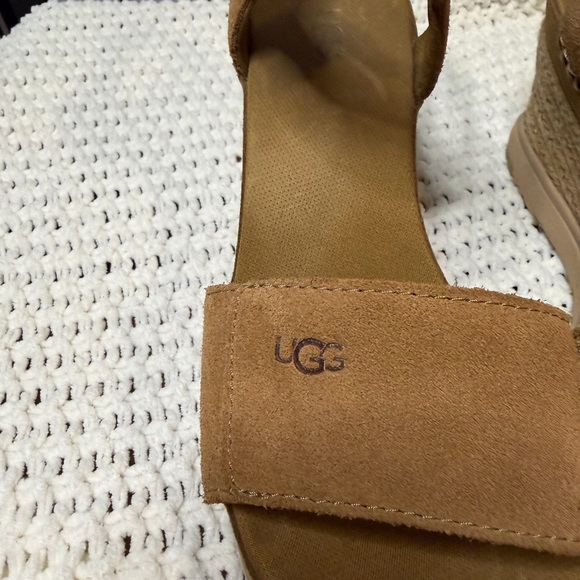 UGG Ileana Tan Wedge Sandals Size 8 - Picture 4 of 6